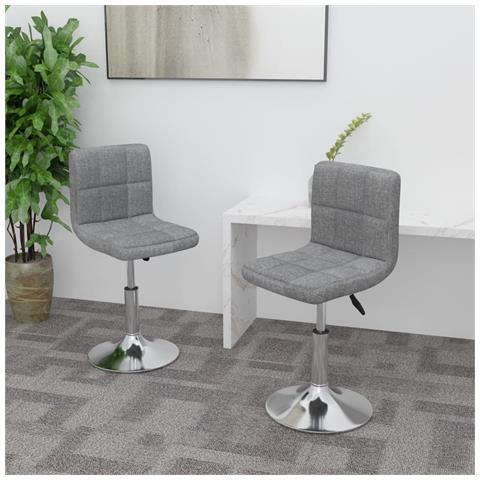 Lusso Casadino - Sedie Da Pranzo Girevoli 2 Pz Grigio Chiaro In Tessuto - Foto 8