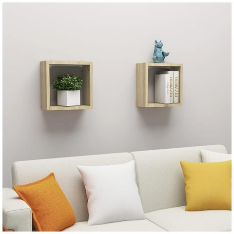Mensole A Cubo 2 Pz Rovere Sonoma 30x15x30 Cm - Foto 8