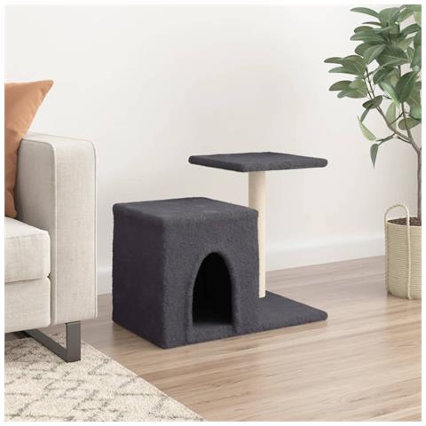 Lusso Casadino - Albero Per Gatti Con Tiragraffi In Sisal Grigio Scuro 50,5 Cm - Foto 2