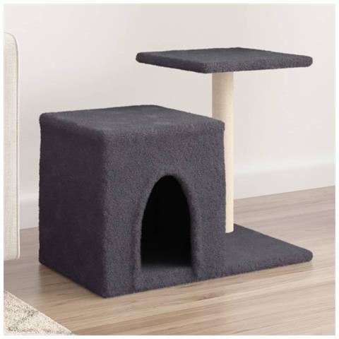 Lusso Casadino - Albero Per Gatti Con Tiragraffi In Sisal Grigio Scuro 50,5 Cm - Foto 8