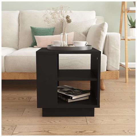 Lusso Casadino - Tavolino Da Salotto Nero 40x40x43 Cm In Legno Multistrato - Foto 2