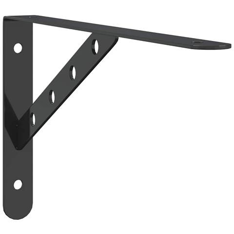 Lusso Casadino -  Staffe Per Mensola 4 Pz 30x2,5x15,5 Cm In Acciaio Inox Nero - Foto 2