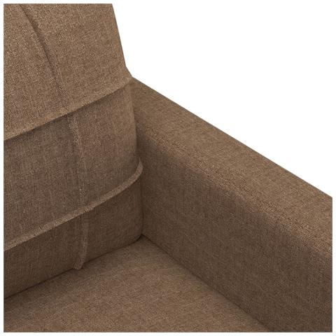 Set di Divani 4 pz con Cuscini Marrone in Tessuto - Foto 9