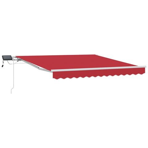 Tenda retrattile manuale  con LED Rossa 350x250 cm, Tessuto di ricambio per tenda  per telaio 3.5x2.5 m Rossa - Foto 1