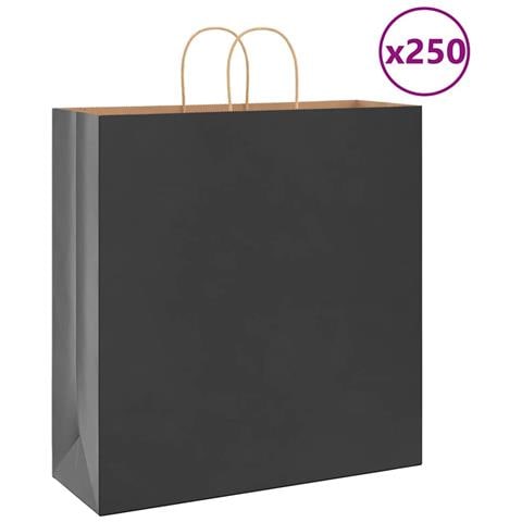Sacchetti di Carta 250 pz con Manici Neri 45x17x48 cm - Foto 1
