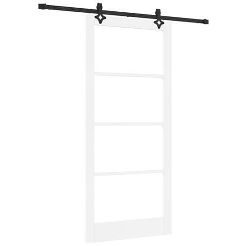 "Set porta scorrevole  con hardware ""ORKDAL"" Bianco Legno Massello & Vetro, Porta interna  con vetro ""ORKDAL"" Bianco 93x211x4 cm" - Foto 1