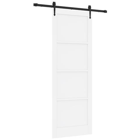 Porta Scorrevole con Set Hardware 'ORKDAL'Bianco Legno Massello di Pino - Foto 1