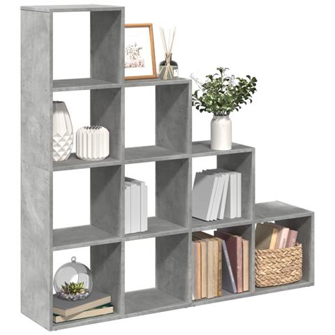 Libreria 4 Ripiani Grigio Cemento 131,5x29x131,5 cm Truciolato - Foto 2