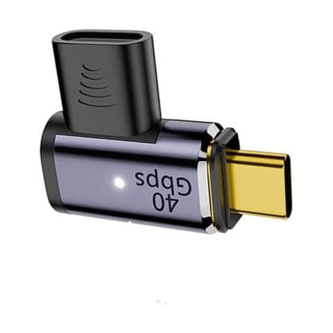 Adattatore Magnetico Da Usb-c Femmina A Usb-c Maschio Con Curvatura Laterale E Orecchie (confezione Da 1) - Foto 1
