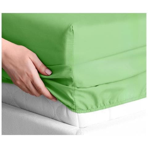 Lenzuolo Con Angoli 180x200 Cm Altezza Fino A 40 Cm Verde - Foto 5