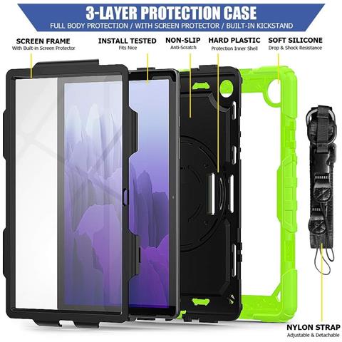 Custodia Per Galaxy Tab A7 10,4"" Con Supporto E Tracolla Verde - Foto 2