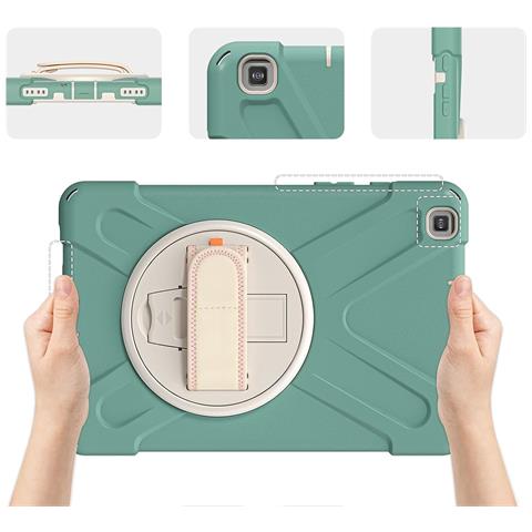 Custodia Per Samsung Galaxy Tab A 8.0 Con Supporto E Tracolla Verde - Foto 4