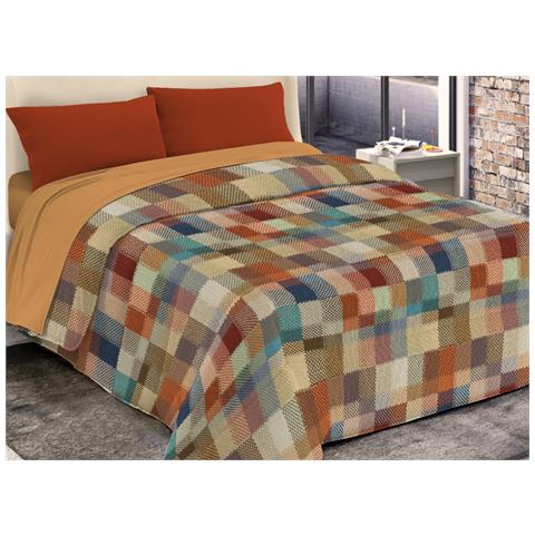 Trapunta Piumone Invernale Imbottita 300gr Microfibra Diadema Quadri 2 Piazze D22 Multicolor - Foto 1