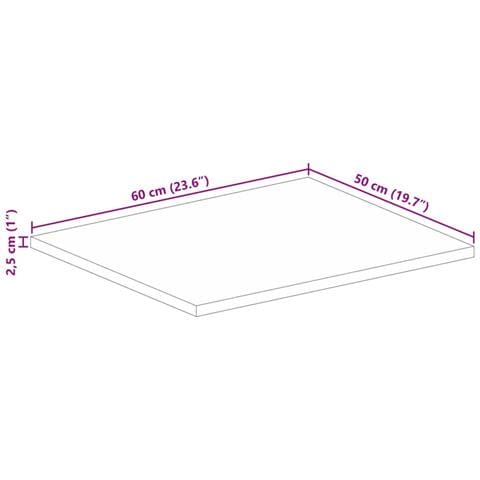 Piano Tavolo 60x50x2,5 cm Rettangolare in Massello di Recupero - Foto 9