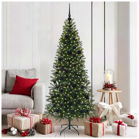 Albero di Natale artificiale con 300 LED Verde 180 cm PE e PVC - Foto 2