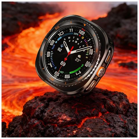 Custodia Protettiva In Metallo 47mm Compatibile Con Samsung Galaxy Watch Ultra 7/8c - Trasforma Il Tuo Orologio Black Orange - Foto 7