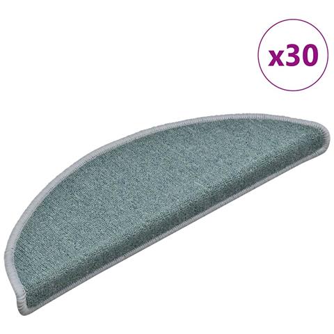 Tappetini per scale 30 pz 56x17x3 cm Blu mare Semicircolari - Foto 1