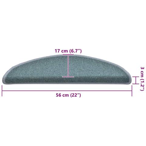 Tappetini per scale 30 pz 56x17x3 cm Blu mare Semicircolari - Foto 8