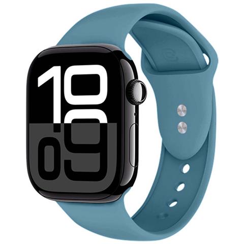 Bracciale Per Apple Watch 44 / 45 / 46 / 49mm In Silicone Liquido, Blu Marine - Foto 1