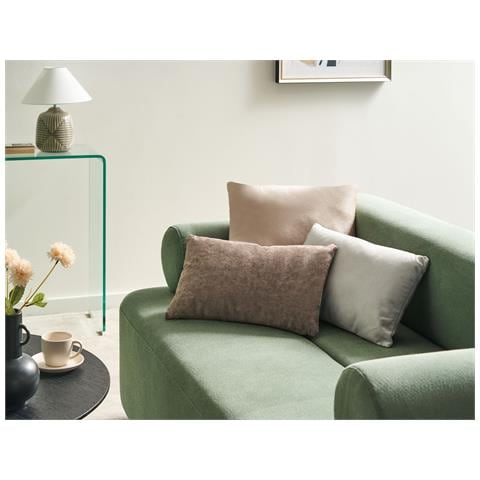 Set Di 3 Cuscini Decorativi Vatica Velluto 30 X 50 Cm 45 X 45 Cm Multicolore Tinta Unita - Foto 1