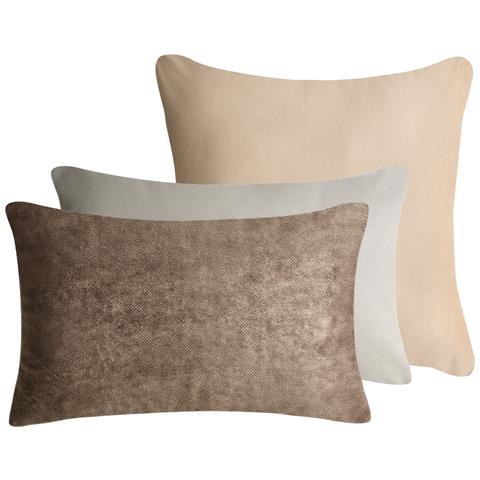 Set Di 3 Cuscini Decorativi Vatica Velluto 30 X 50 Cm 45 X 45 Cm Multicolore Tinta Unita - Foto 2