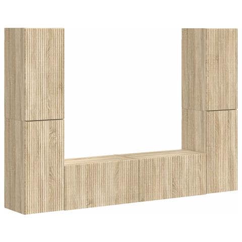 Set mobile TV 6 pcs Rovere Sonoma Legno multistrato - Foto 1
