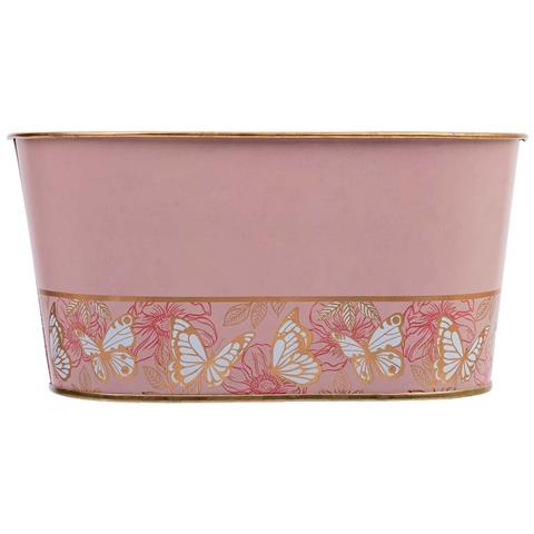 Cestino In Metallo Rosa 19,5x11,5x9 B16,5x8,5 - Foto 2