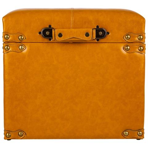 Sgabello Con Cassetti In Similpelle Arancione 38x38x35h - Foto 2