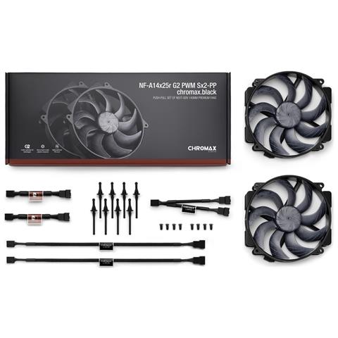 NF-A14X25R G2PWM SX2 CHBK Ventole 14 cm Nero 2 pz - Foto 2