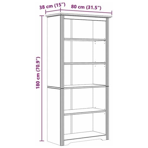 Libreria BODO Marrone miele 82 x 40 x 173 cm Legno multistrato - Foto 6
