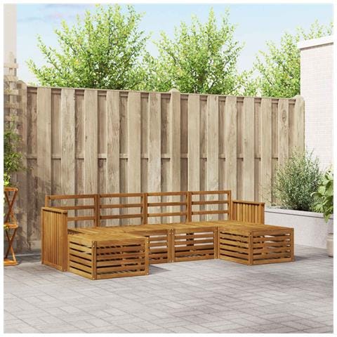Set divani 6 pcs Naturale Legno di Acacia Massello - Foto 2