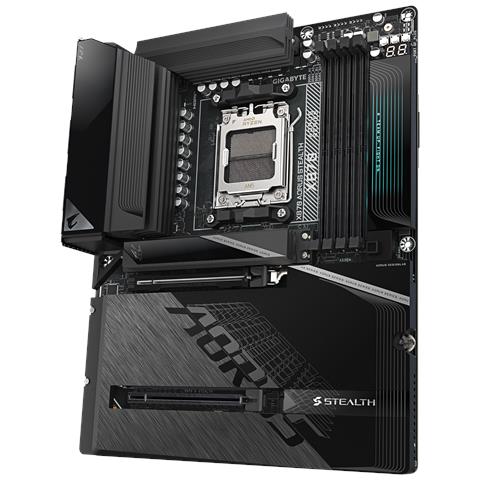 X870 AORUS STEALTH Scheda Madre - Supporta CPU AMD Ryzen 9000, VRM digitale a 16+2+2 fasi, fino a 8200MHz DDR5 (O.C.), 2xPCIe 5.0 + 2xPCIe 4.0, Wi-Fi 7, LAN 5GbE, USB 4 - Foto 2