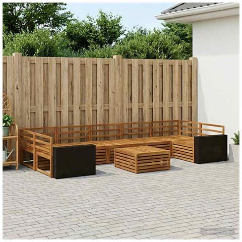 Set di divani da esterno 8 pcs Naturale - Foto 2