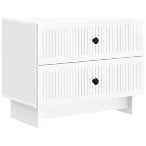 Armadio da Notte con cassetto Bianco Lucido 62 x 34,5 x 47,5 cm - Foto 1