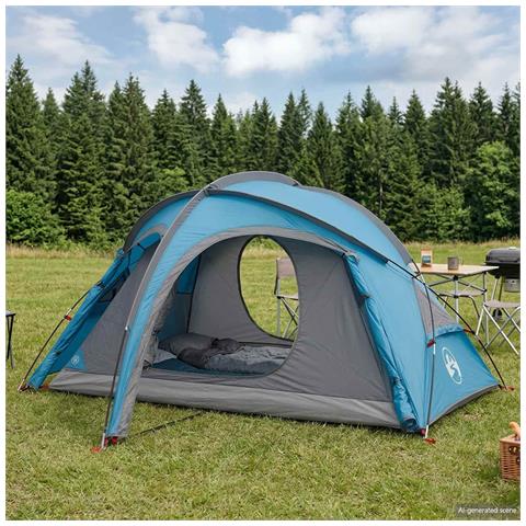 Tenda da trekking con telo impermeabile 2 persona Blu - Foto 2