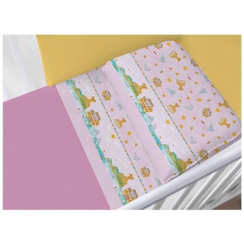 Completo Lenzuola Per Lettino In 100% Cotone Modello 6477 Lettino 6477 Rosa - Foto 3