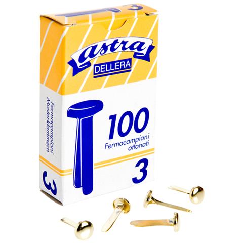 Scatola 100 Fermacampioni N. 3 17mm Ottonati Astra - Foto 1