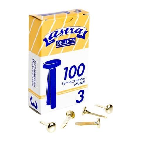 Scatola 100 Fermacampioni N. 3 17mm Ottonati Astra - Foto 2