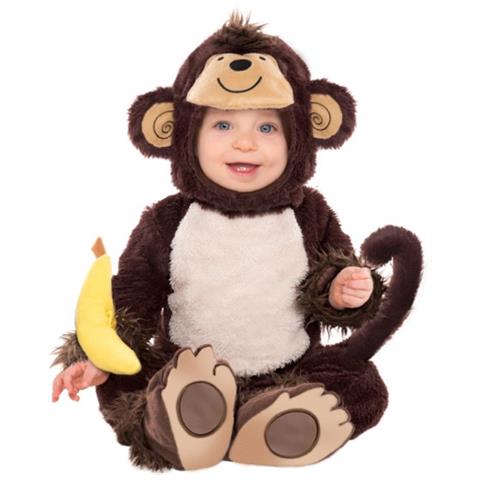 Amscan - Costume Da Scimmietta Neonato - Taglia: 6-12 Mesi (72-80cm)  - Foto 1