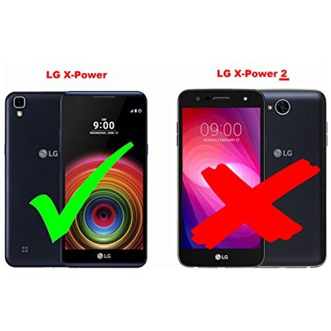 Cadorabo Custodia Compatibile Con Lg X Power In Rosso Vinaccia - Coperchio Protettiva Con Chiusura Magnetica, Funzione Stand E Tasca Per Le Carte - Foto 2