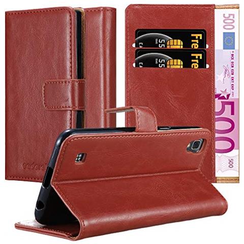 Cadorabo Custodia Compatibile Con Lg X Power In Rosso Vinaccia - Coperchio Protettiva Con Chiusura Magnetica, Funzione Stand E Tasca Per Le Carte - Foto 1