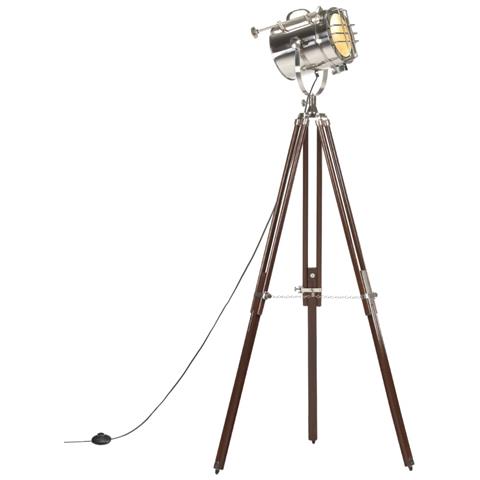 Lampada da Terra a Treppiede Legno Massello di Mango 180 cm - Foto 1