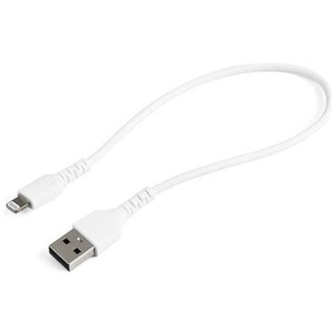 Cavo da USB-A a Lightning da 30cm bianco - Robusto e resistente cavo di alimentazione /sincronizzazione in fibra aramidica da USB tipo A da Lightning - Certificato Apple Mfi per iPad /iPhone 12 - Foto 1