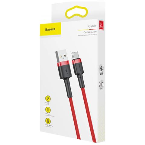 Type-c Cafule Cavo 2a 2m Red + Red (catklf-c09)  - Foto 1