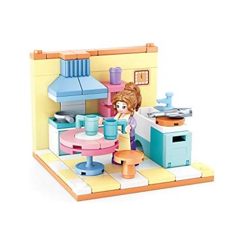Sl07148 - Mini Scena Cucina (107 Pezzi) [ m38-b0757a] , Set Da Gioco Con Mattoncini A Morsetto, Kit Da Costruzione, Con Personaggio Di Gioco, Sogni, Ragazze - Foto 1