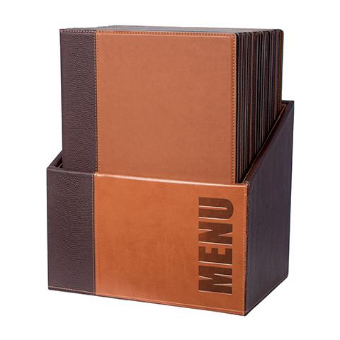 MC-BOX-TRA4-LB A4 Metallo, PU pelle Marrone 20 pz - Foto 1