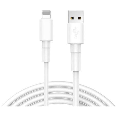 Cavo di Ricarica Superveloce 2.4A USB 2.0 di Tipo A - Lightning 1m Nylon - Bianco - Foto 1