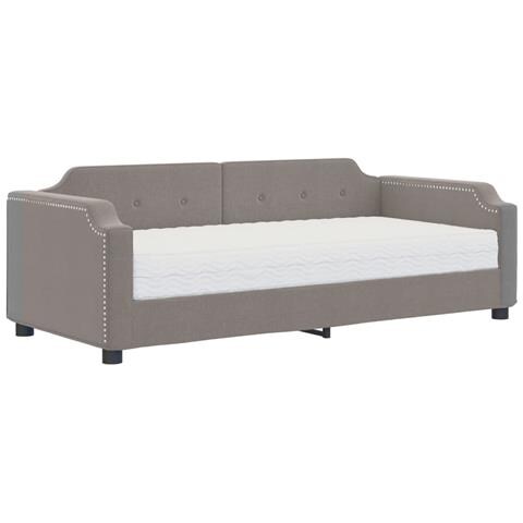Divano Letto Con Materasso Tortora 100x200 Cm In Tessuto - Foto 1
