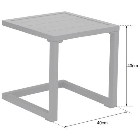 Tavolino Barbados In Alluminio Grigio Antracite - Foto 3