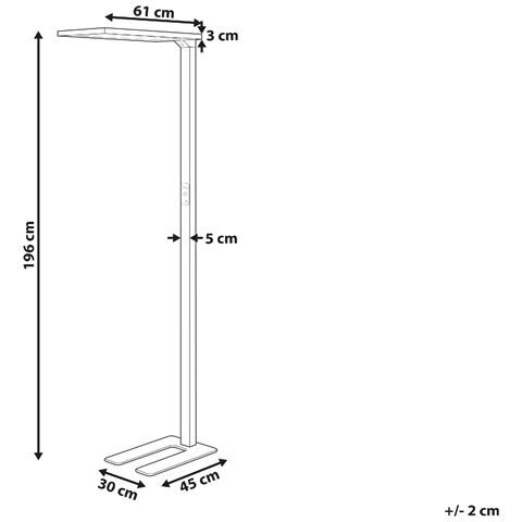 Lampada Da Pavimento Led Metallo Bianco 196 Cm Orion - Foto 7